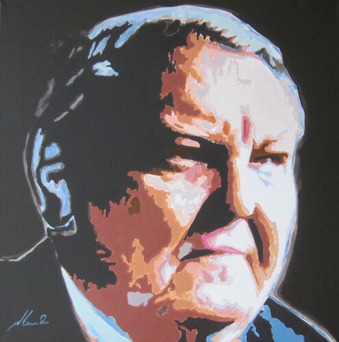 Ludwig Erhard by Willi Lemke, Painting for Sale on Select