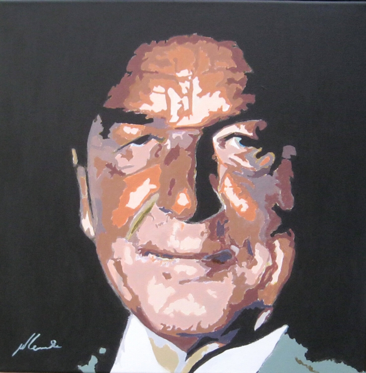 Gerhard Schröder Willi Lemke Original painting for sale