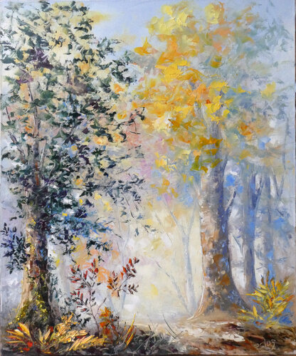 Sous bois by Pascal Clus, Painting for Sale on Select