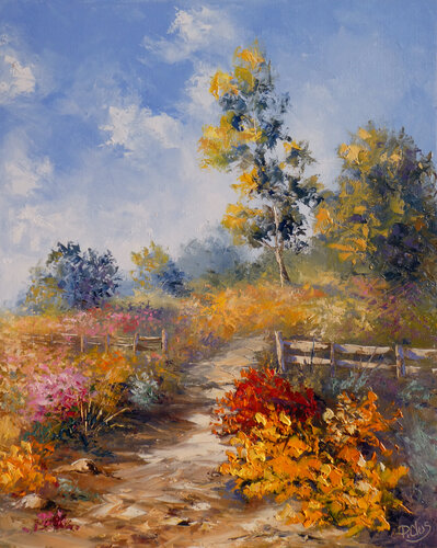 Chemin vers l enclos by Pascal Clus, Painting for Sale on Select