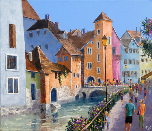 Le vieil Annecy by Pascal Clus, Painting for Sale on Select