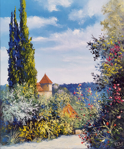 Ruelle a Saint Cirq Lapopie by Pascal Clus, Painting for Sale on Select