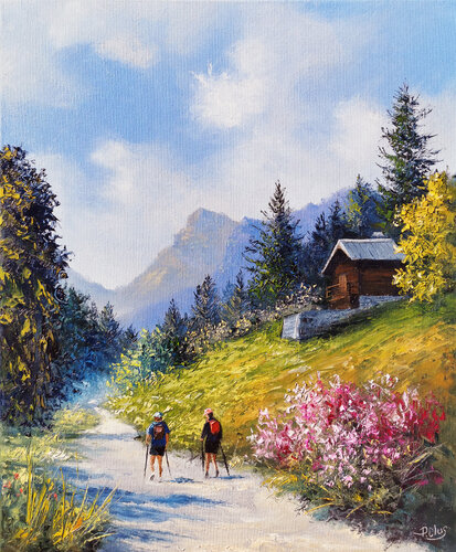 Retour aux Carroz by Pascal Clus, Painting for Sale on Select