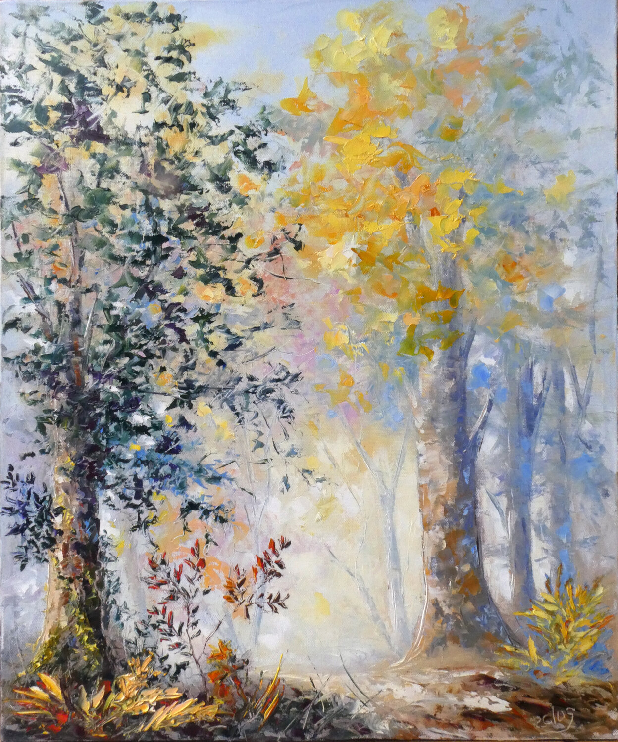 Sous bois Pascal Clus Original painting for sale