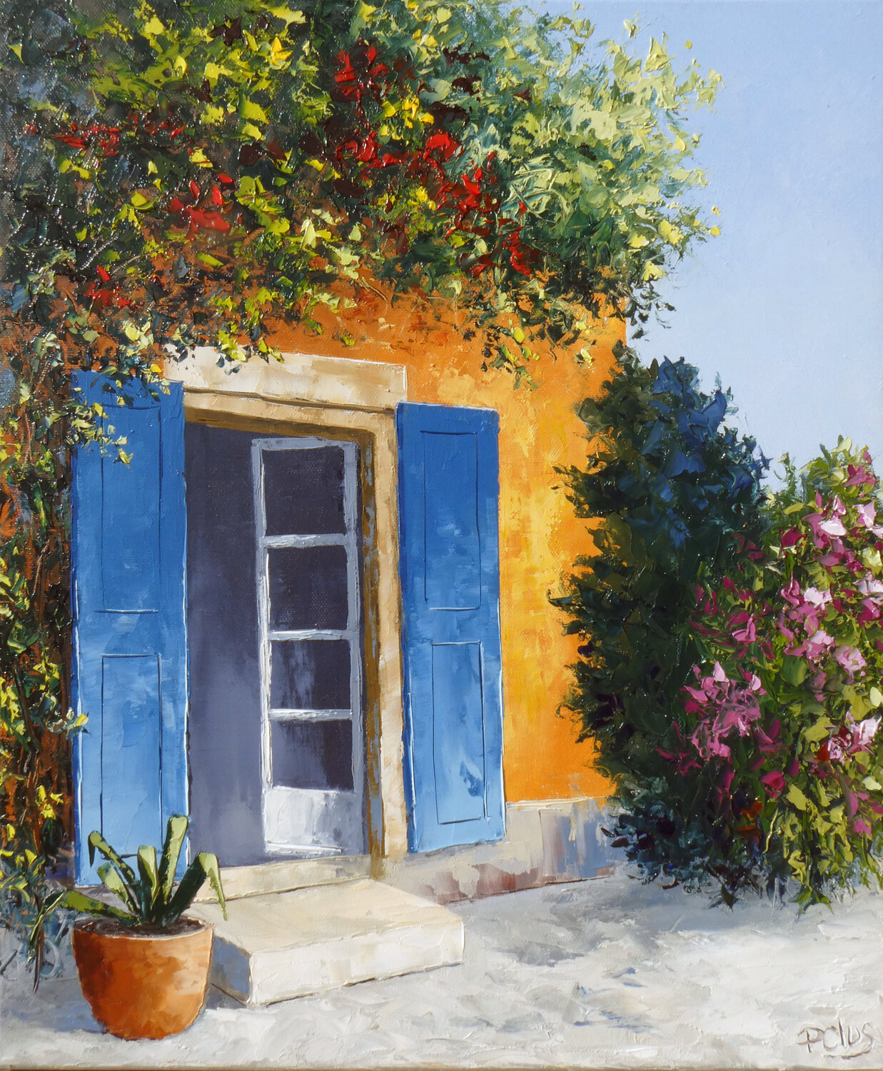 Villégiature a Gigondas Pascal Clus Original painting for sale