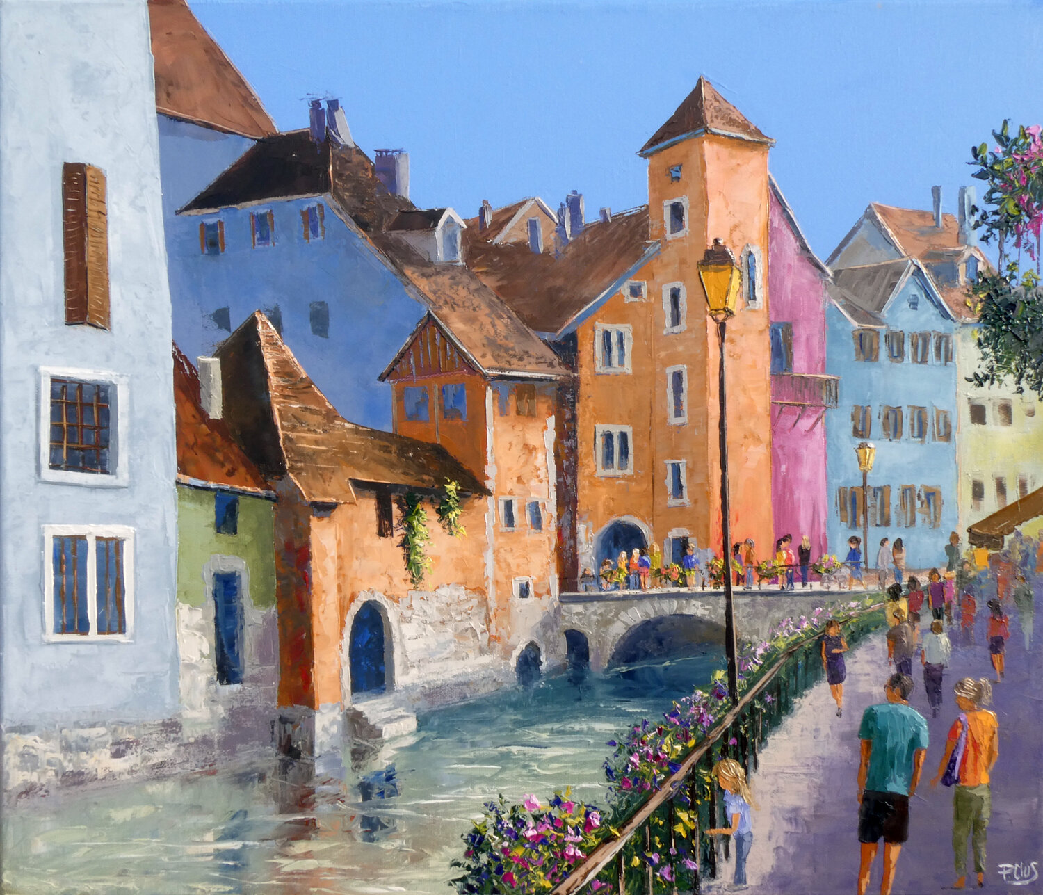 Le vieil Annecy Pascal Clus Original painting for sale
