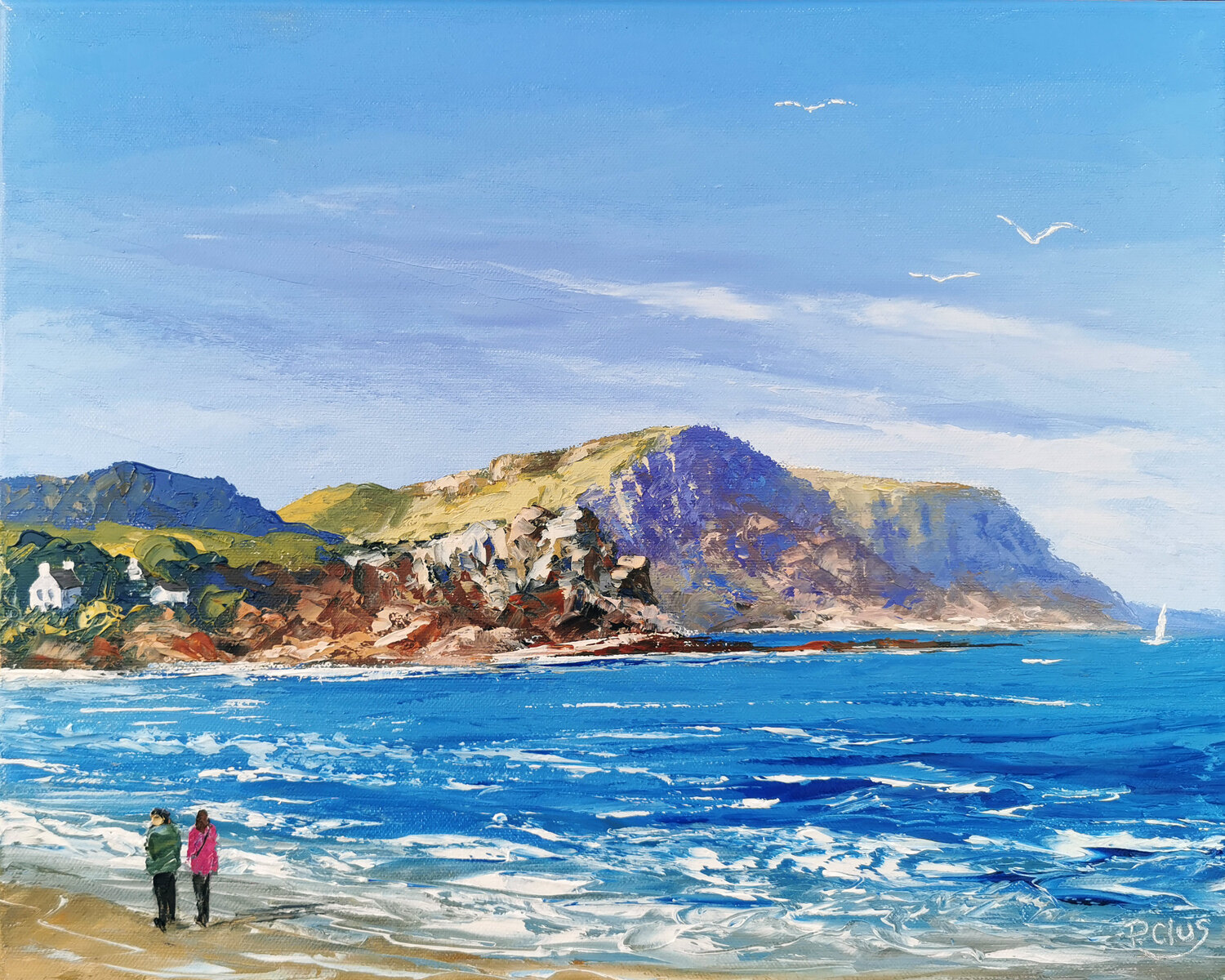 Falaises normandes Pascal Clus Original painting for sale