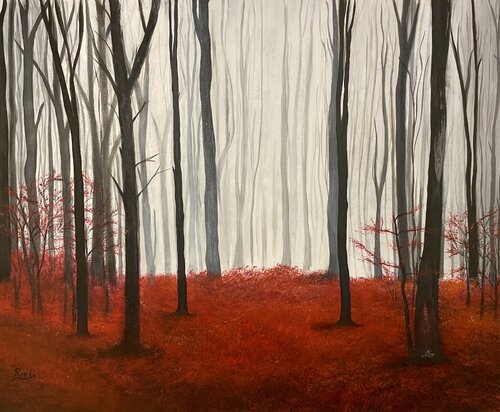Scarlet Secrets by Roula Chreim, Painting for Sale on Select