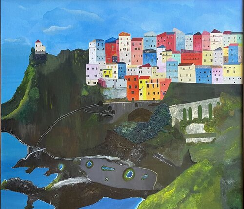 Coastal Harmony by Roula Chreim, Painting for Sale on Select