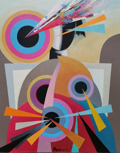 Sensible intuition eines konstruktivistischen Portrets by Victor Popov, Painting for Sale on Select