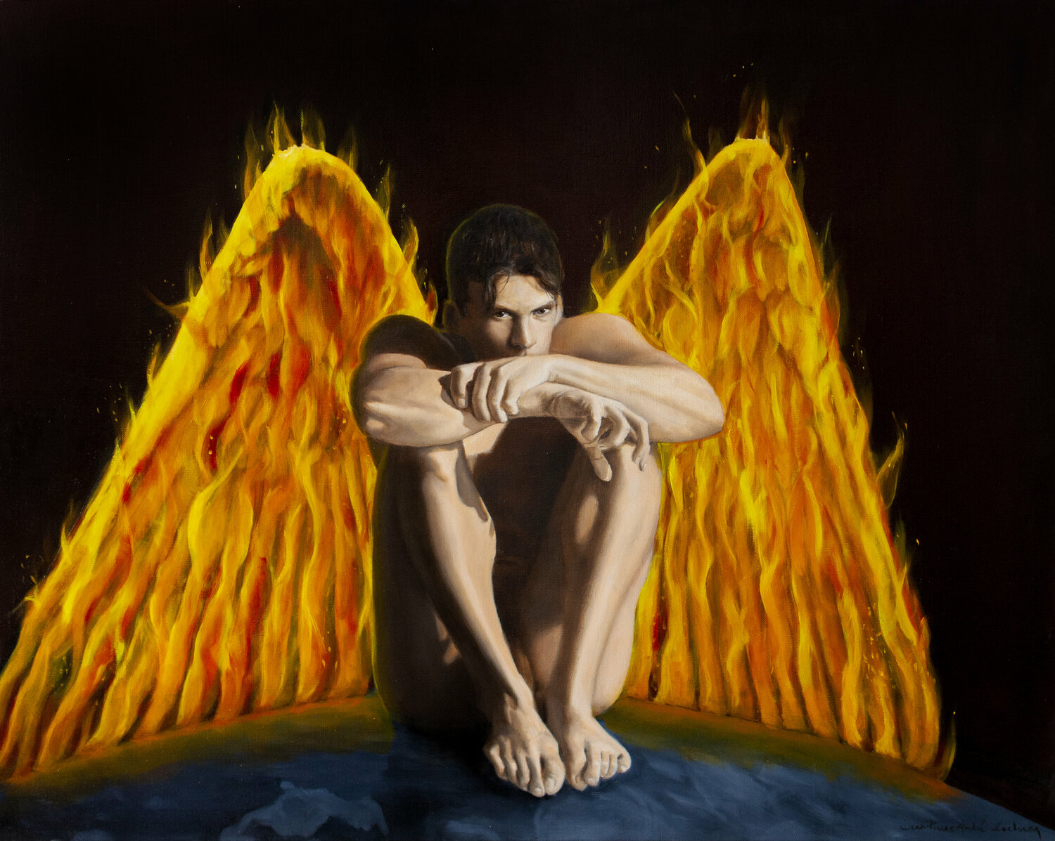 Lucifer Jean-Pierre André Leclercq Original painting for sale