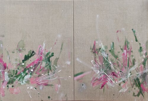 the unintended flower bouquet in two parts (much loved) by Franziska Raffaël, Painting for Sale on Select
