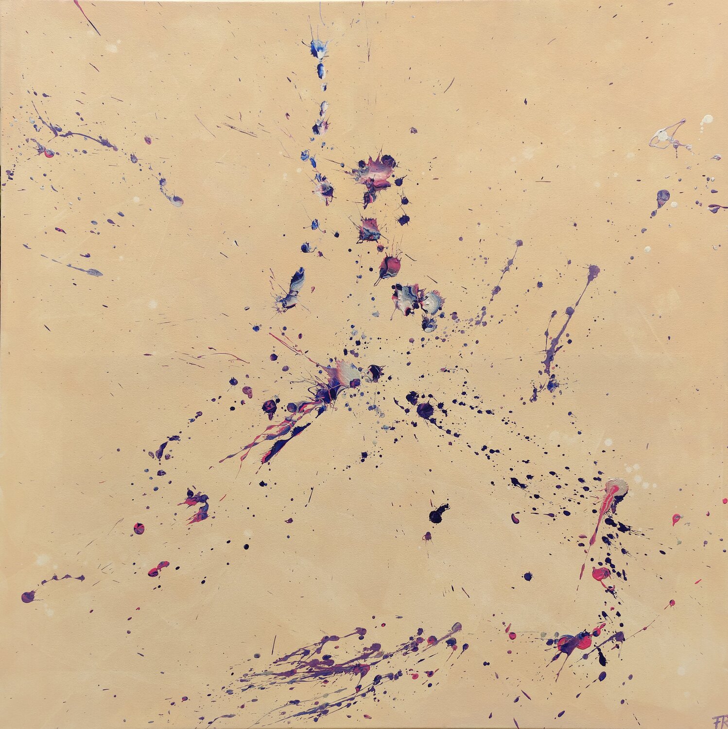 old friends (rose-blue) Franziska Raffaël Original painting for sale