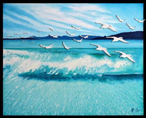 Les chevaux de la mer by Jean Jacques Venturini, Painting for Sale on Select