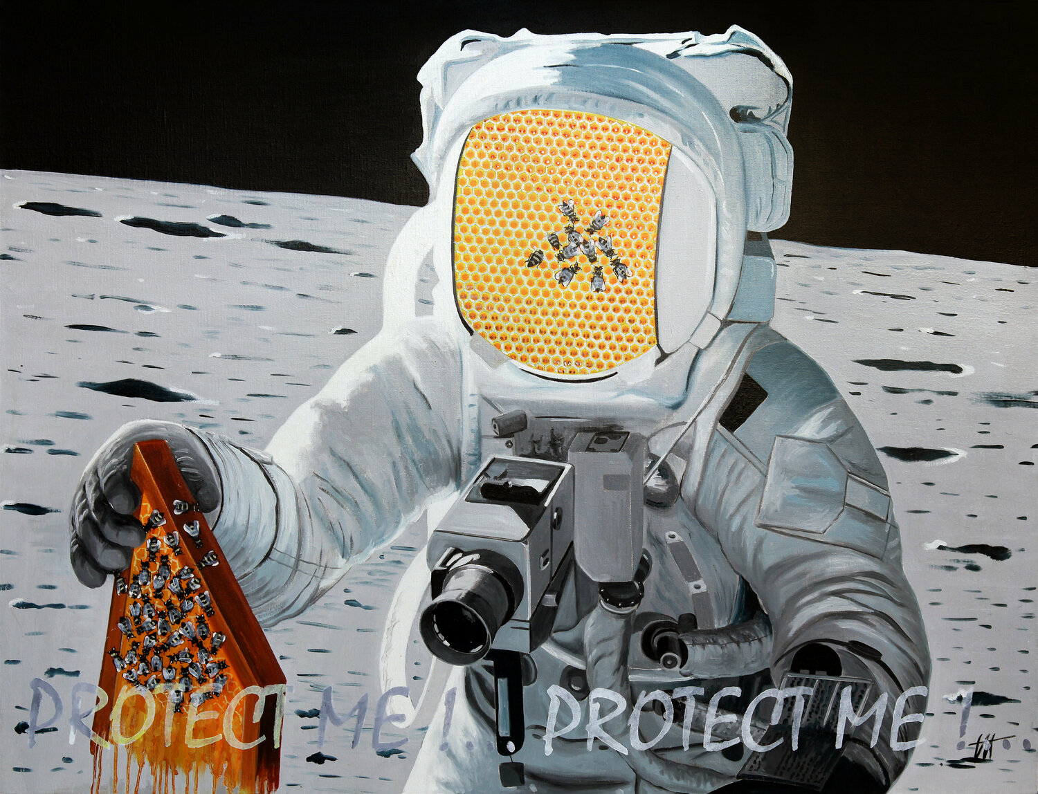 Protect me ! /4 Jean Jacques Venturini Original painting for sale