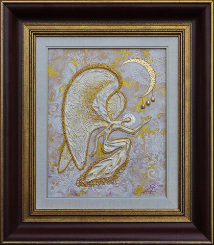 Moon Guardian of Pearl Dreams. by Alexander Jazykov, Painting for Sale on Select