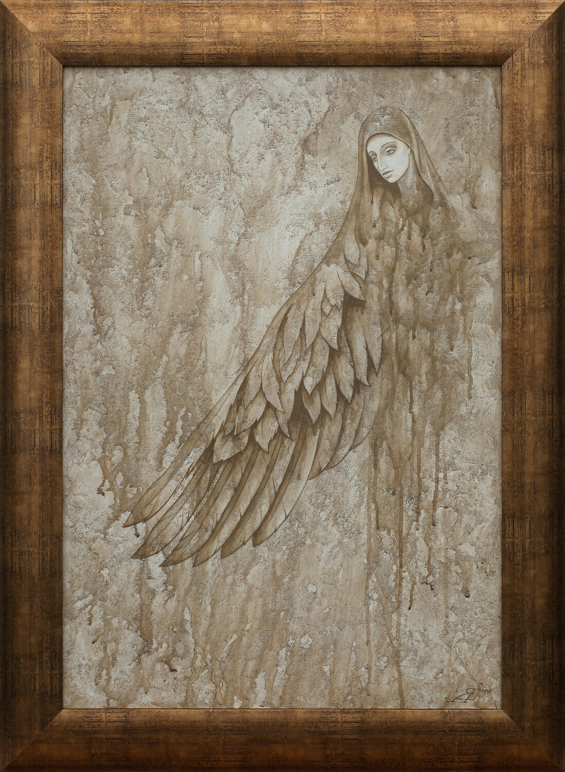 Angel of Nostalgic Rains Alexander Jazykov Original painting for sale