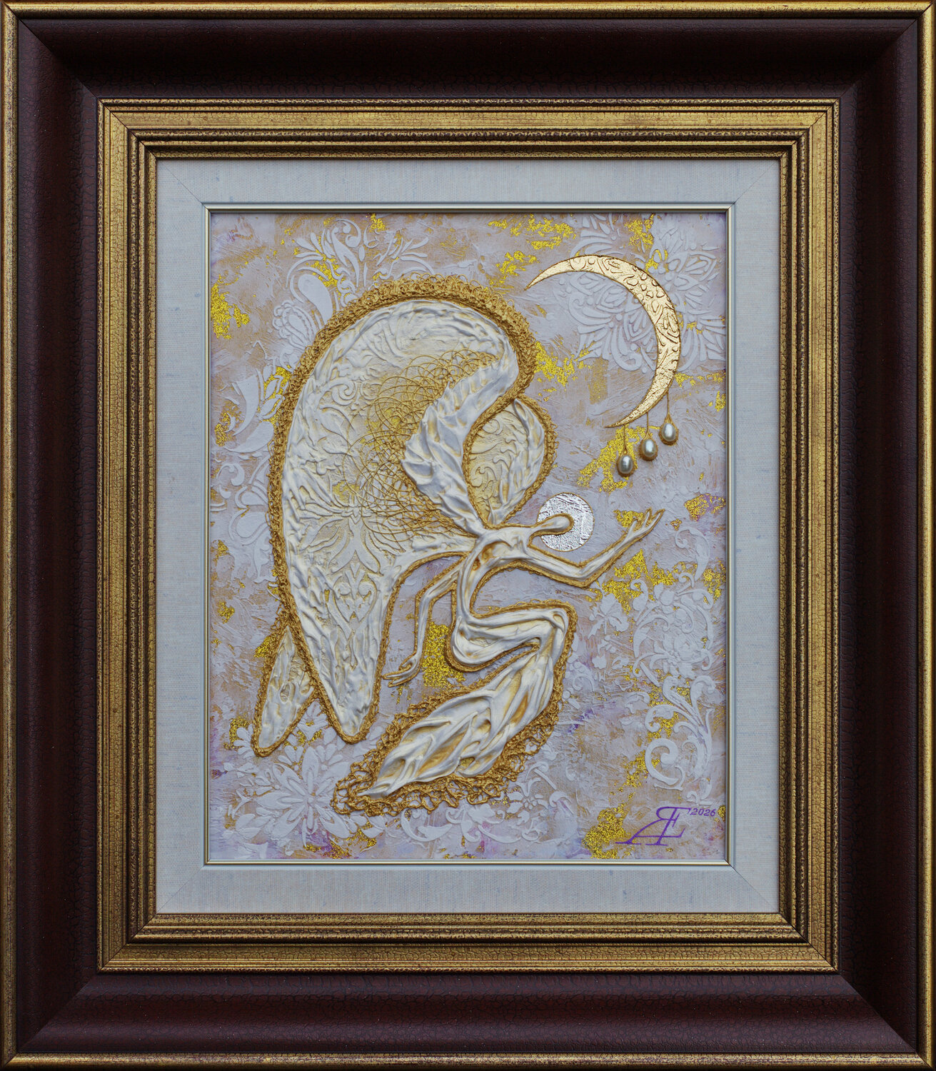 Moon Guardian of Pearl Dreams. Alexander Jazykov Original painting for sale