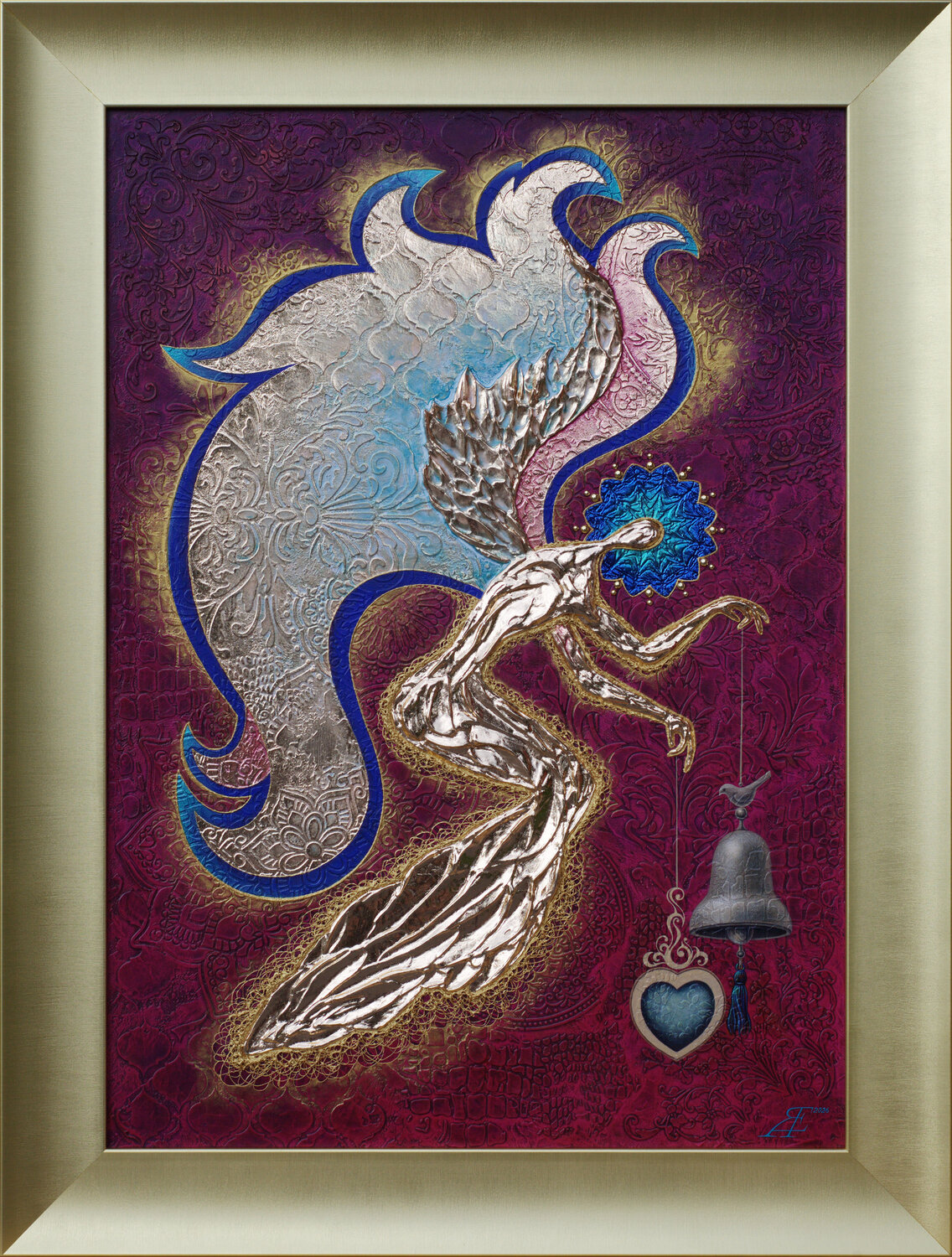 The Heart's Resonance in Heavenly Ether. Alexander Jazykov Original painting for sale