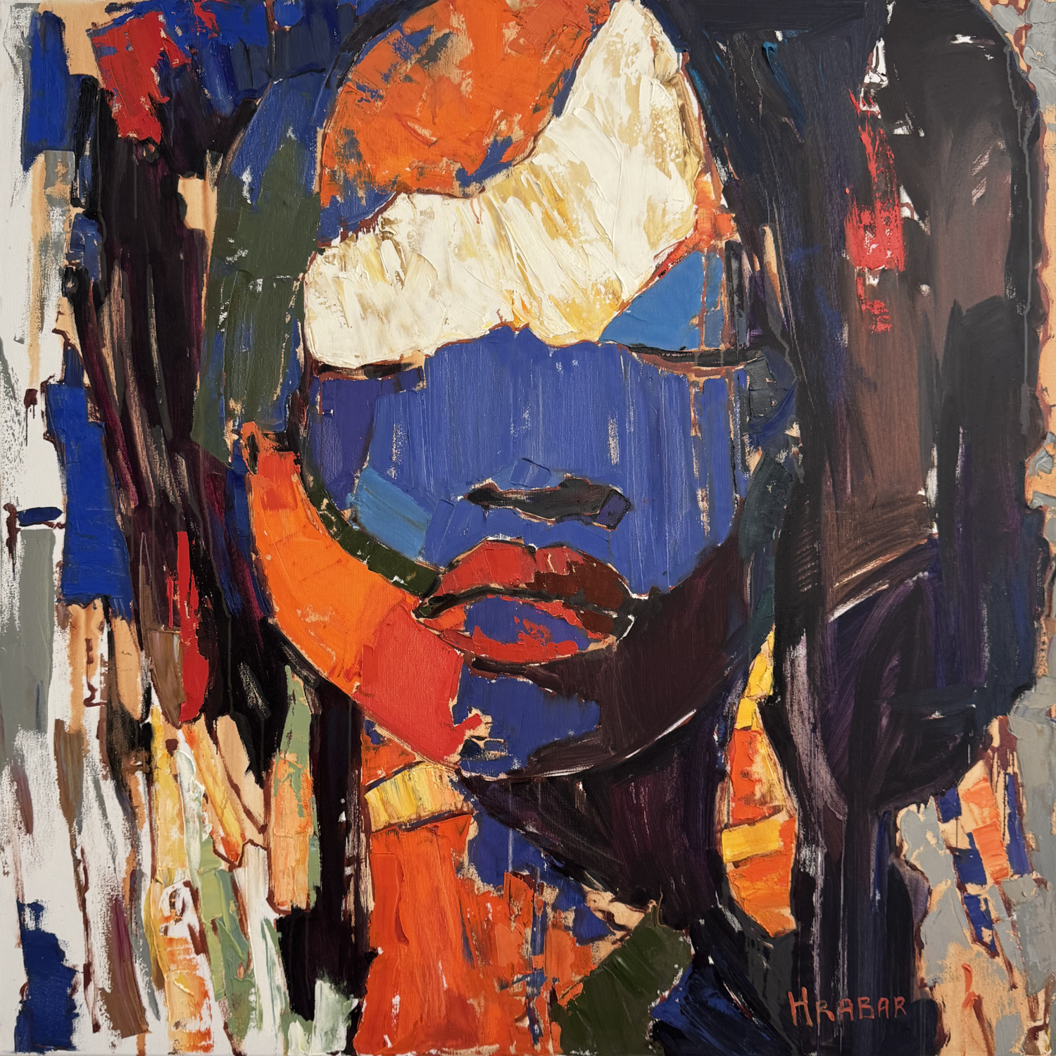 Unmasked Vira Hrabar Original painting for sale