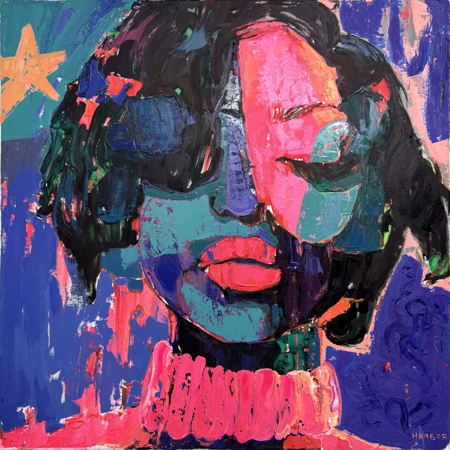 Neon Thought Vira Hrabar Original painting for sale