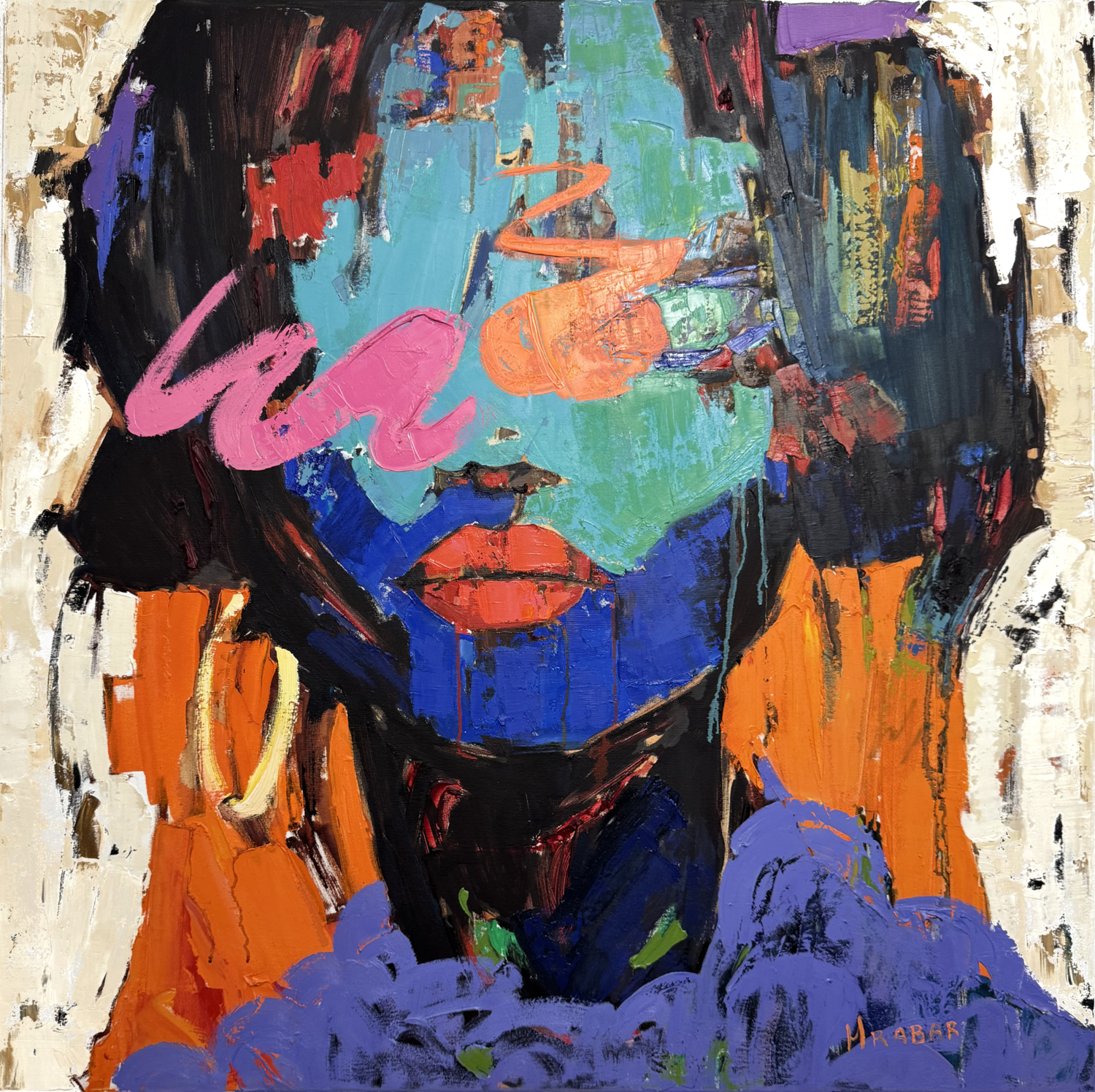 Through Ultramarine Vira Hrabar Original painting for sale