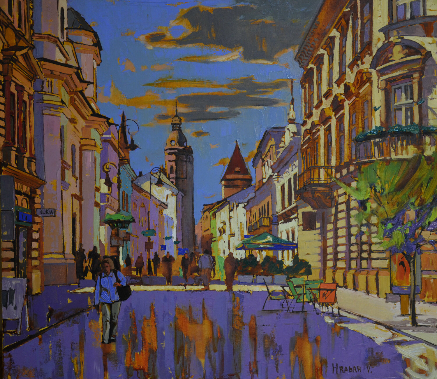 City of Contrasts Vira Hrabar Original painting for sale
