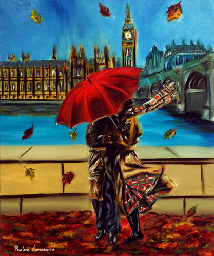 London Embrace by Ruslana Levandovska, Painting for Sale on Select