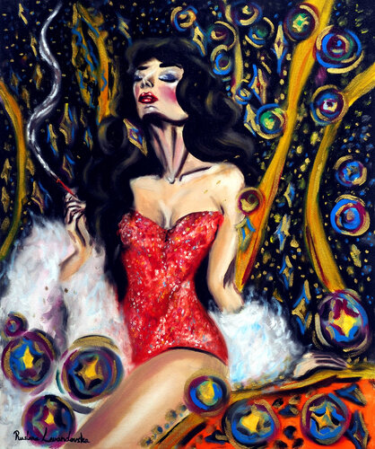Shimmering Night by Ruslana Levandovska, Painting for Sale on Select