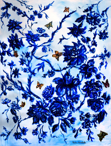 The Blue Garden by Ruslana Levandovska, Painting for Sale on Select