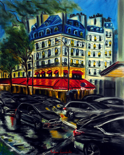 Evening Rush in Paris by Ruslana Levandovska, Painting for Sale on Select