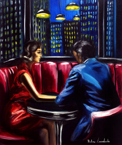A Table for Two by Ruslana Levandovska, Painting for Sale on Select