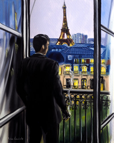 Parisian Solitude by Ruslana Levandovska, Painting for Sale on Select