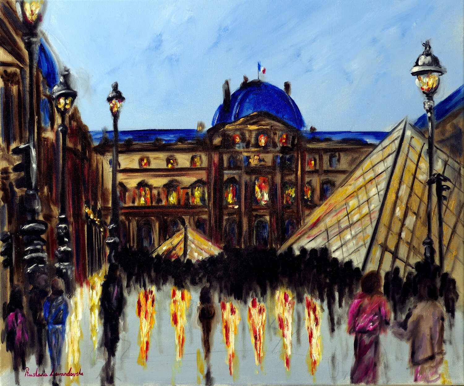 Louvre Museum in Paris Ruslana Levandovska Original painting for sale