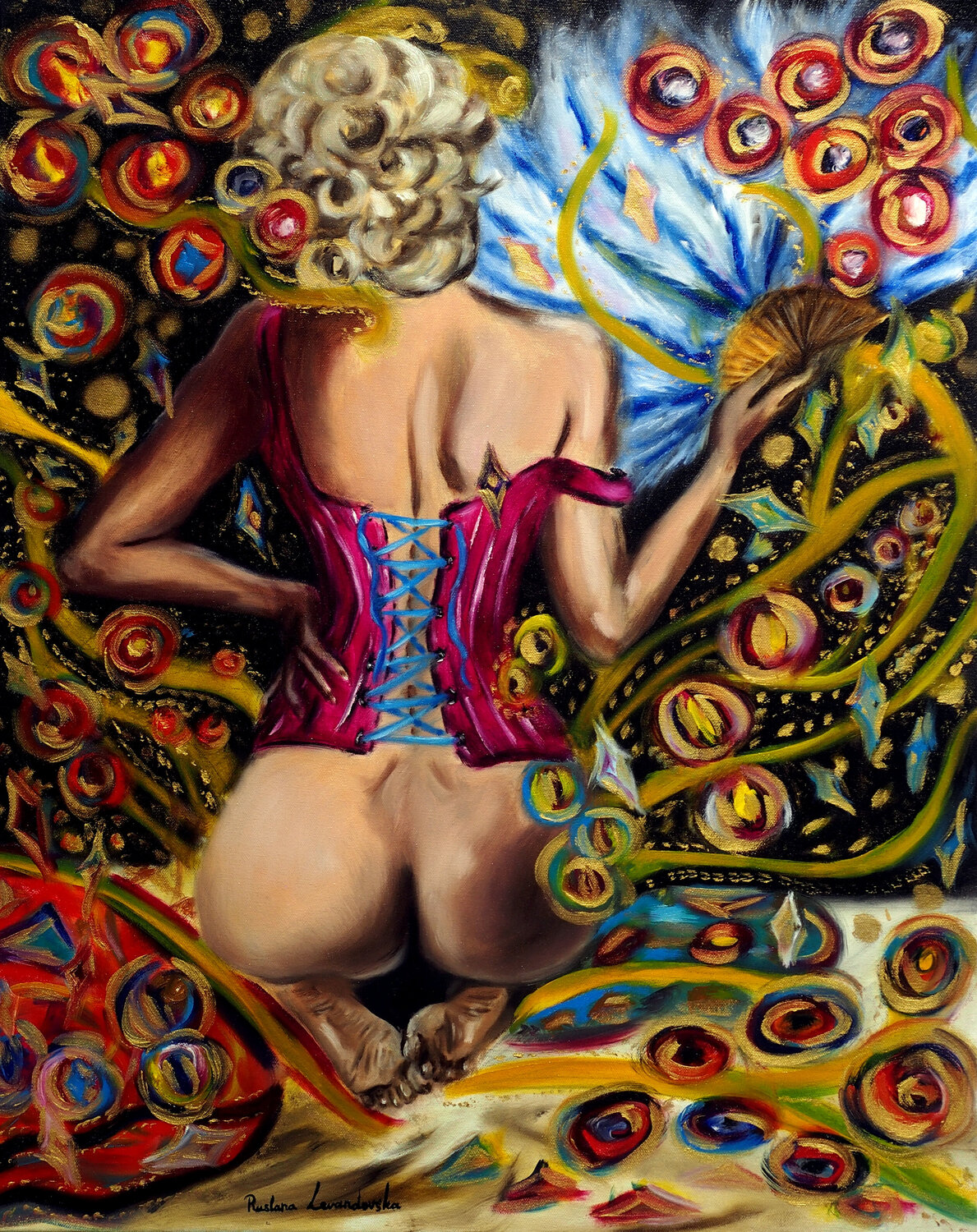 Feathers Ruslana Levandovska Original painting for sale