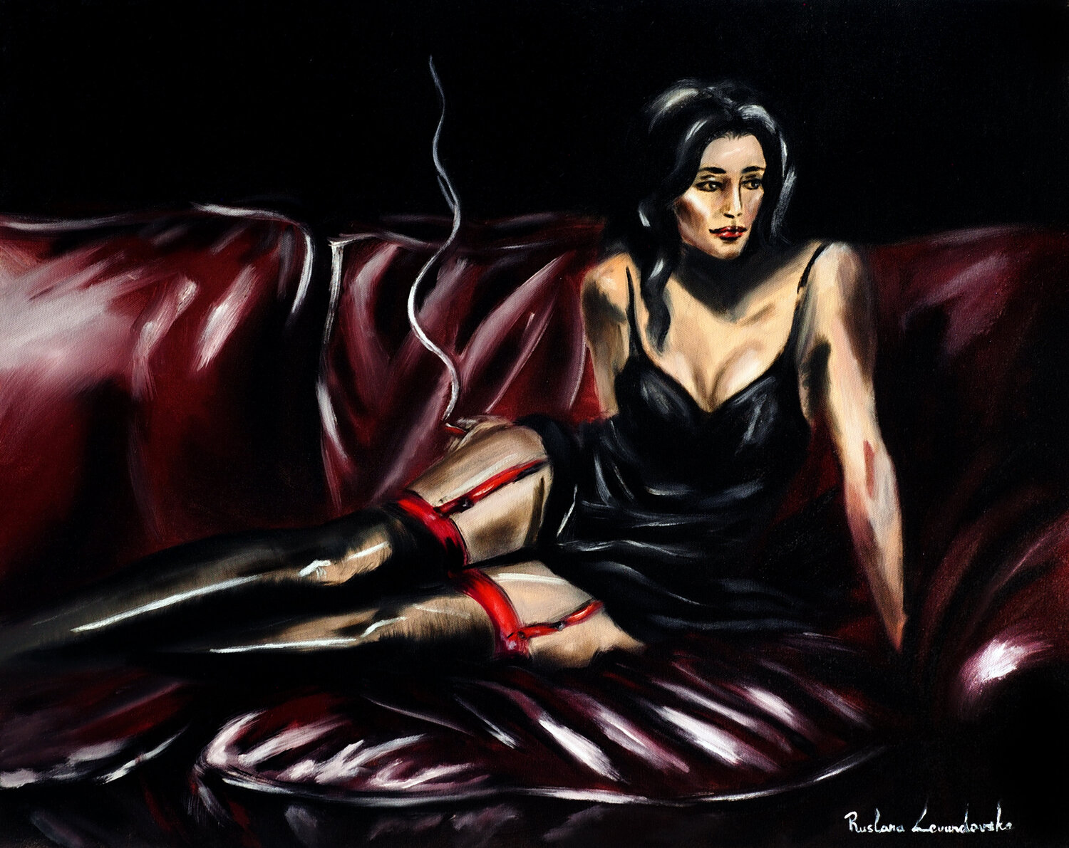 Sultry in Shadows Ruslana Levandovska Original painting for sale