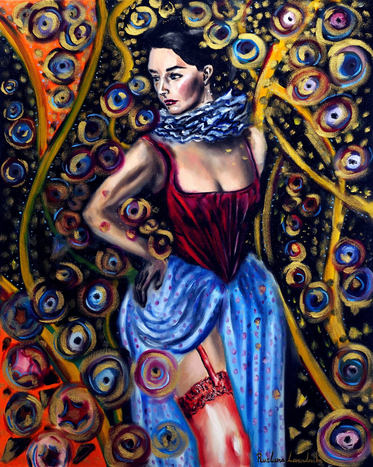Carnival Tudor Girl Ruslana Levandovska Original painting for sale