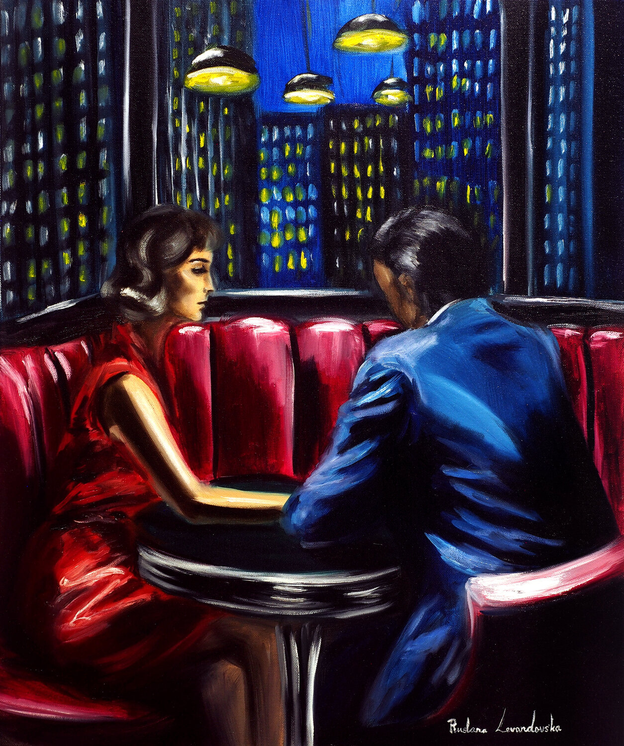 A Table for Two Ruslana Levandovska Original painting for sale
