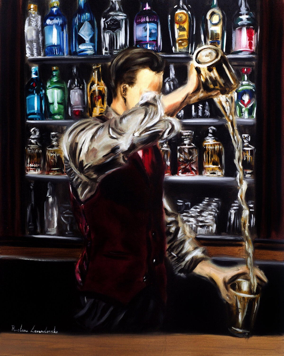 The Mixologist Ruslana Levandovska Original painting for sale