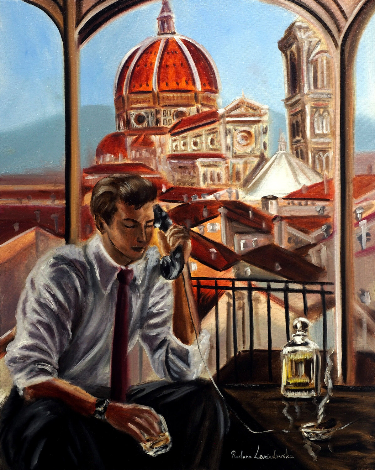 A Call from Florence Ruslana Levandovska Original painting for sale