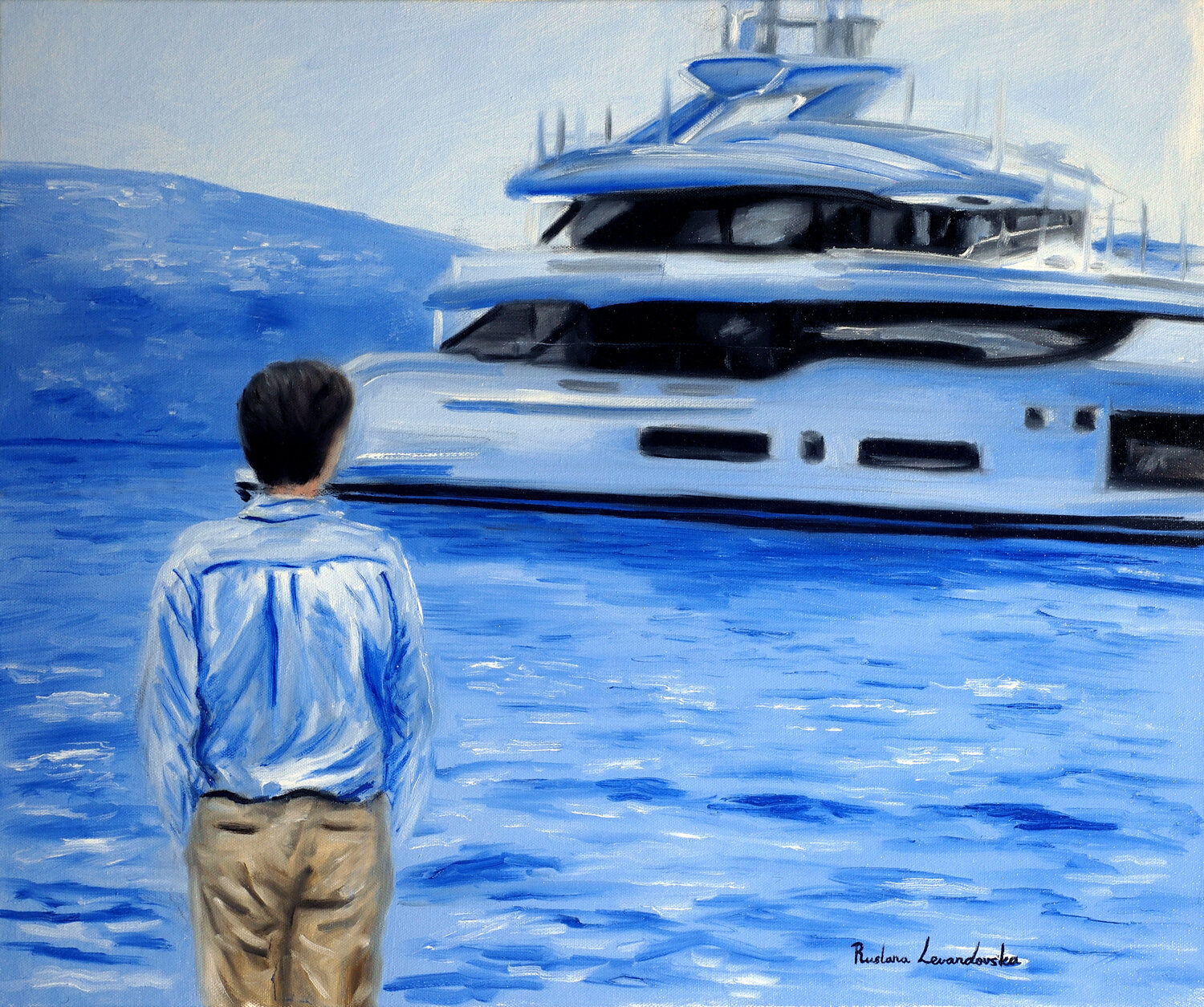 The Blue Escape Ruslana Levandovska Originalgemälde zu verkaufen