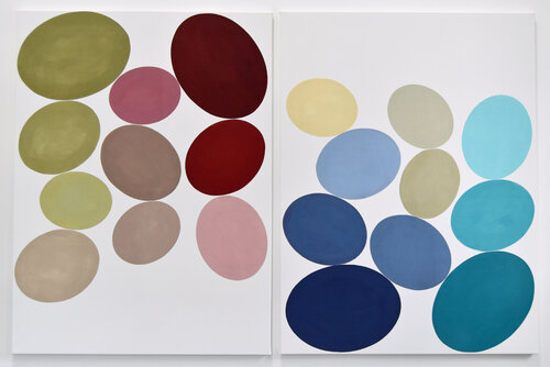 Minimalist Color Scheme #7 diptych (2 panels, each size 120x90cm) by Astrid Stoeppel, Painting for Sale on Select