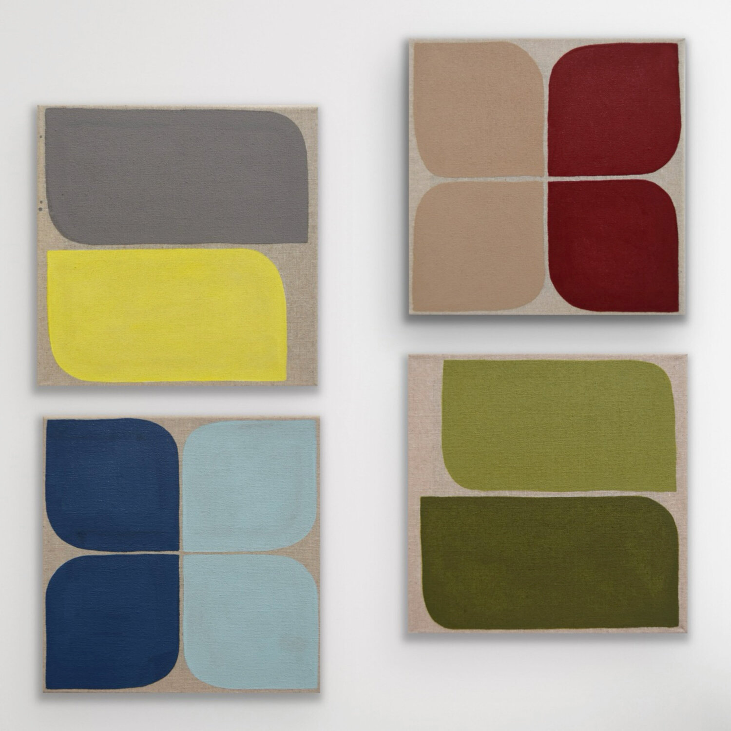 Nature formation #2 (4 pieces, each 25x25cm) Astrid Stoeppel Original painting for sale