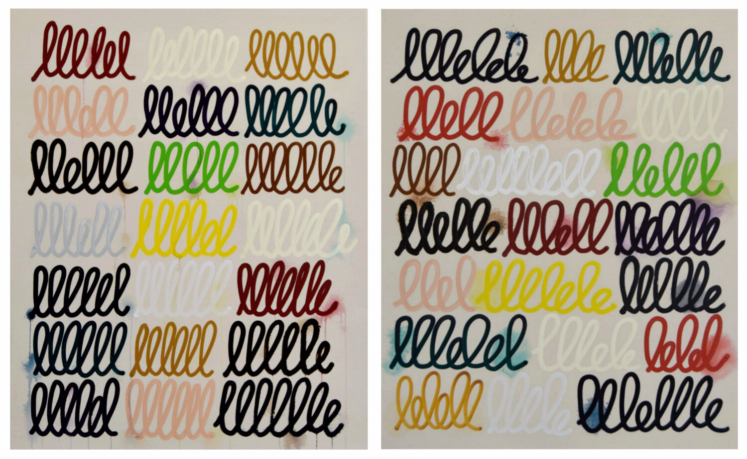 Script #5,6 diptych (2 pieces, each 100x80cm) Astrid Stoeppel Original painting for sale
