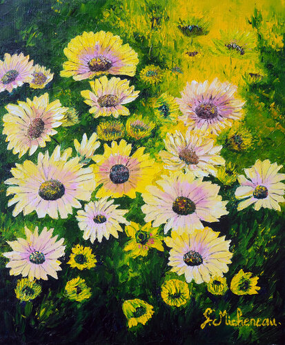Belles gaillardes- Huile au couteau by Gyslaine Pachet Micheneau, Painting for Sale on Select