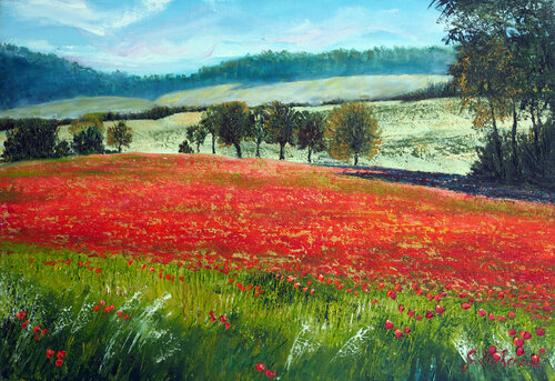 Champ d'été by Gyslaine Pachet Micheneau, Painting for Sale on Select