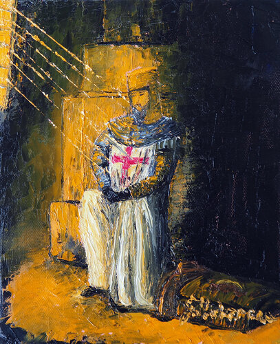 Templier- Huile au couteau by Gyslaine Pachet Micheneau, Painting for Sale on Select