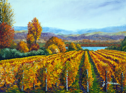 Songe d'automne- Huile au couteau by Gyslaine Pachet Micheneau, Painting for Sale on Select