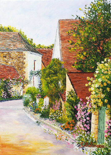 Parure de fleurs- Huile au couteau by Gyslaine Pachet Micheneau, Painting for Sale on Select
