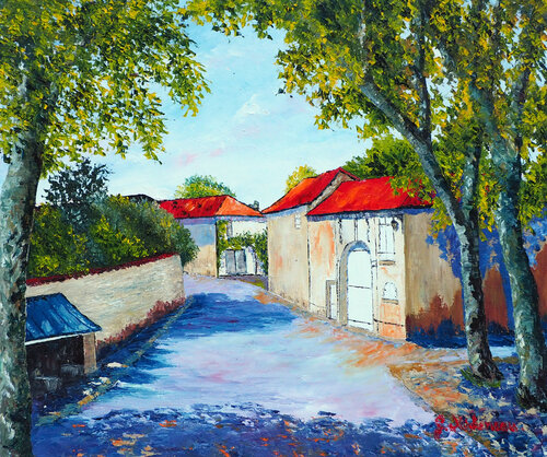 La Place- Huile au couteau by Gyslaine Pachet Micheneau, Painting for Sale on Select
